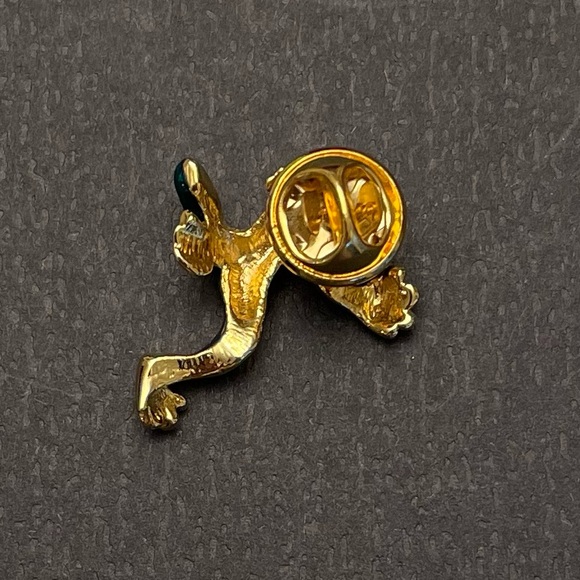Vintage Frog Pin Green Enamel and Goldtone - Picture 4 of 5